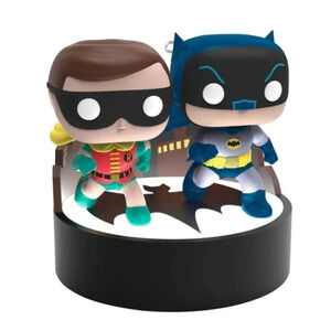 Batman and Robin Ornament Funko Pop With Light and Sound Hallmark 2023
